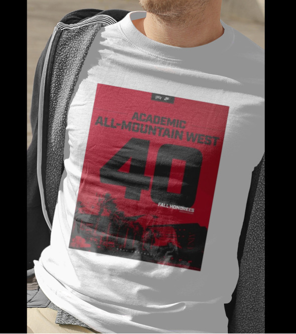 UNLV Football Academic All-Mountain West 40 Fall Honorees Program Record T-Shirt