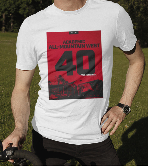 UNLV Football Academic All-Mountain West 40 Fall Honorees Program Record T-Shirt