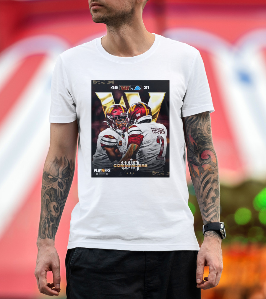 Washington Commanders 45–31 Win Over Detroit Lions NFL Playoffs 5-Time World Champions T-Shirt