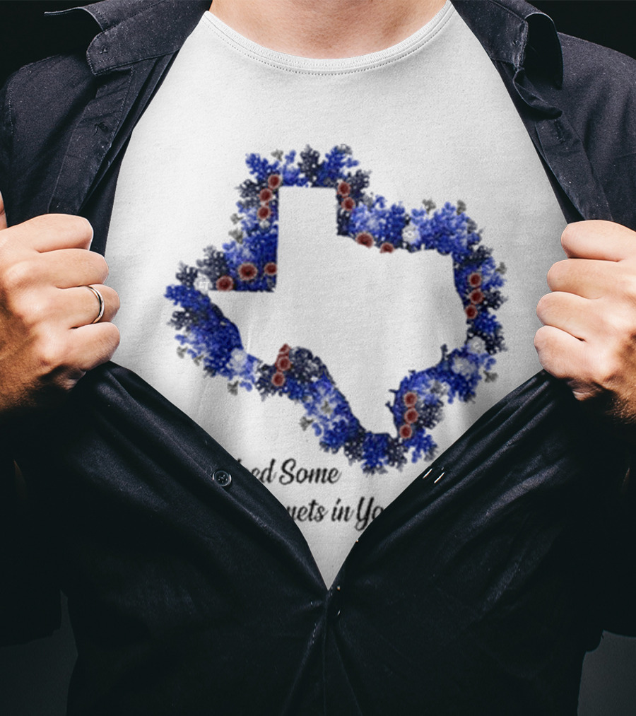 Ya’ll Need Some Bluebonnets In Your Life Texas State Map Floral Bloom T-Shirt