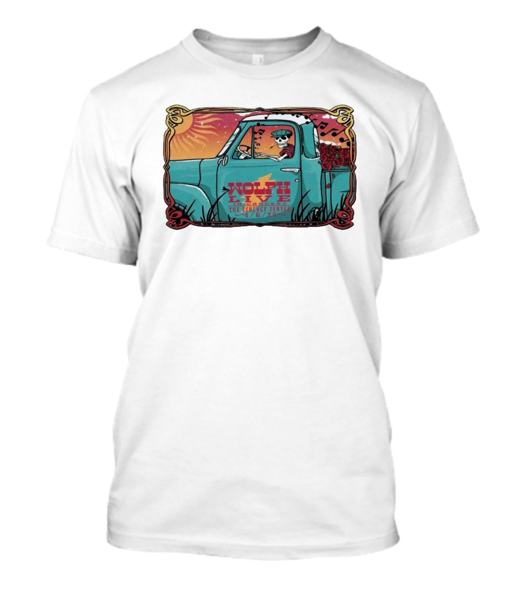Wolph Live Concert Skeleton Driving Truck April 6 2025 The Ecology Center San Juan Capistrano CA T-Shirt