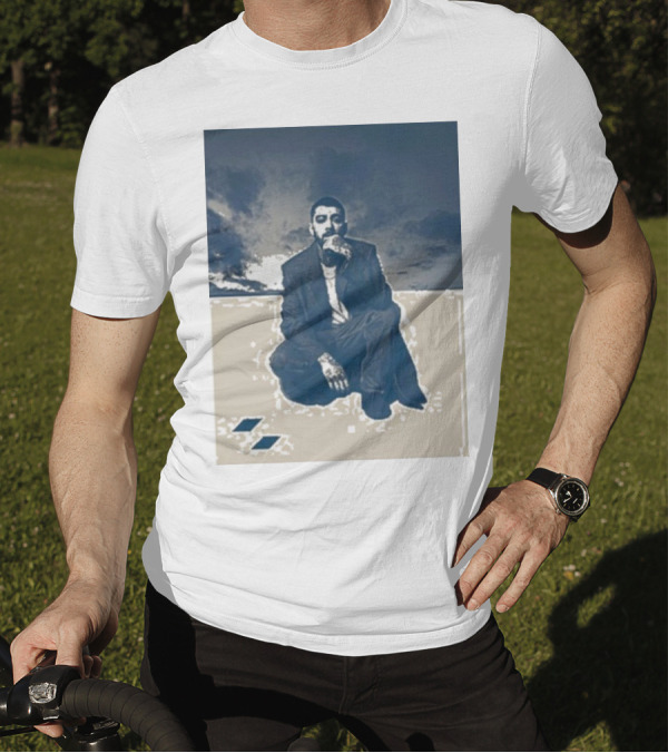 Zayn Look Up Dark Sky Crouching Pose T-Shirt