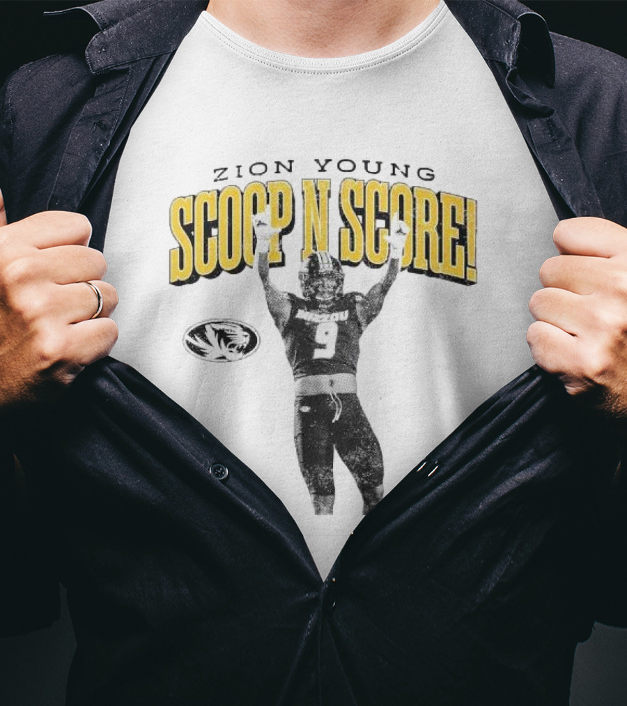 Zion Young Scoop N Score Missouri Tigers Player Number 9 Celebrate Victory T-Shirt