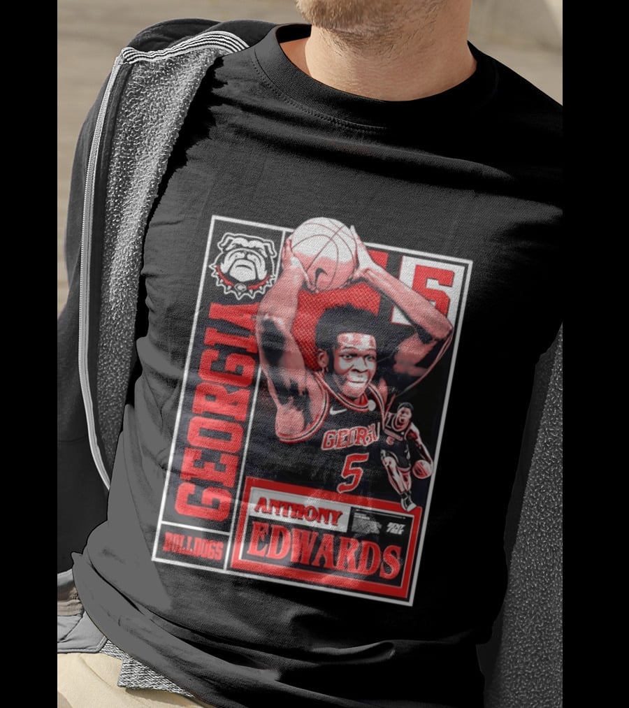 Anthony Edwards Georgia Bulldogs Basketball 5 NBA Draft T-Shirt