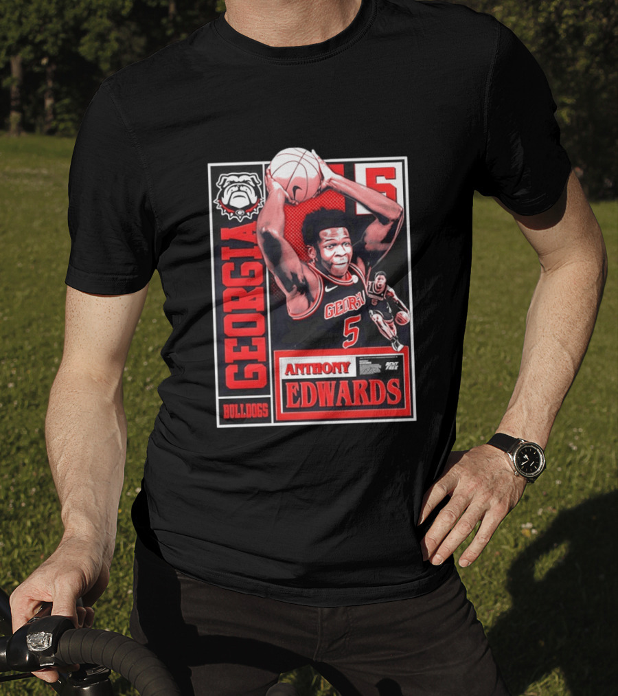 Anthony Edwards Georgia Bulldogs Basketball 5 NBA Draft T-Shirt