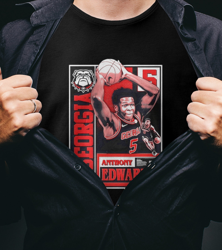 Anthony Edwards Georgia Bulldogs Basketball 5 NBA Draft T-Shirt