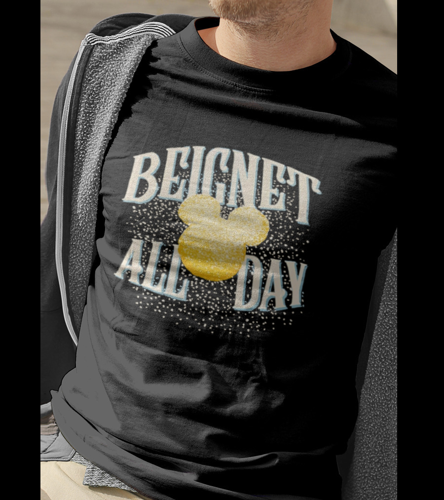 Disney Beignet All Day Mickey Mouse Powdered Sugar Delight T-Shirt