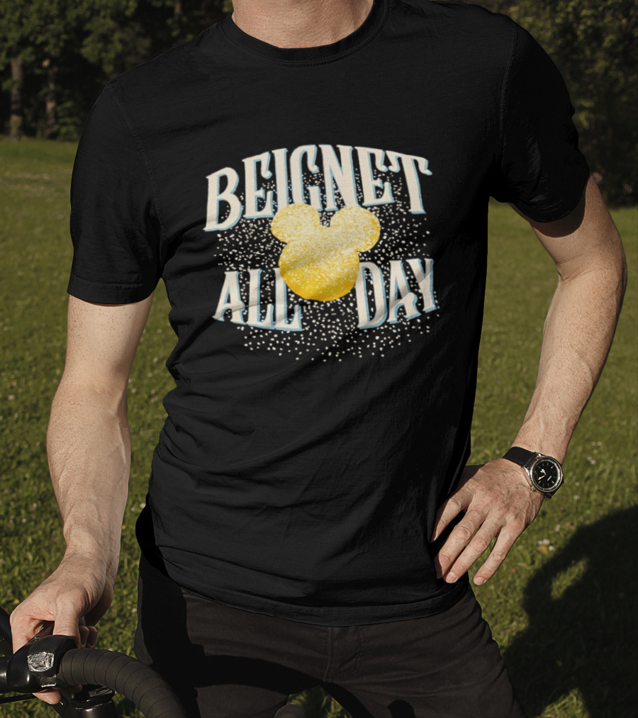 Disney Beignet All Day Mickey Mouse Powdered Sugar Delight T-Shirt