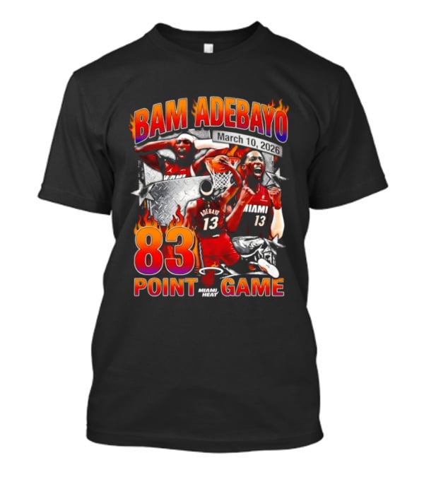 Bam Adebayo 83 Point Game Miami Heat Vice City 90s Basketball T-Shirt