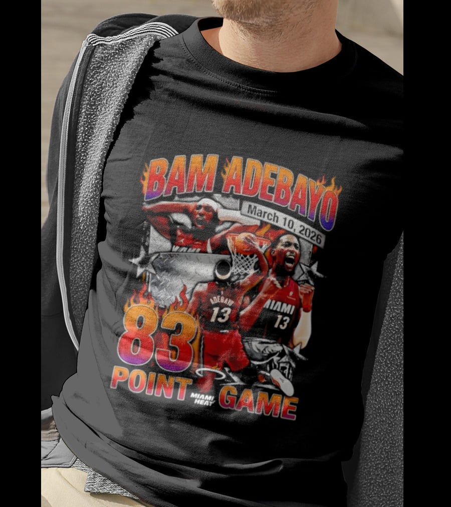 Bam Adebayo 83 Point Game Miami Heat Vice City 90s Basketball T-Shirt