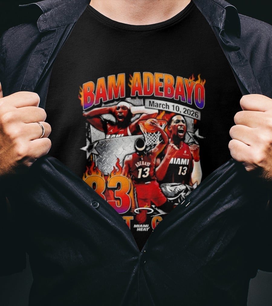 Bam Adebayo 83 Point Game Miami Heat Vice City 90s Basketball T-Shirt