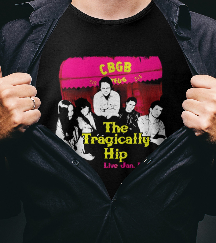 CBGB The Tragically Hip Live Jan 14 93 Vintage Style Music Venue Homage T-Shirt