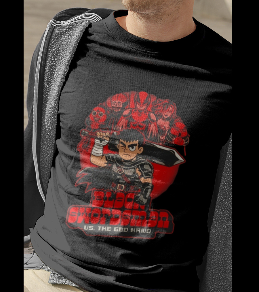 Berserk Black Swordsman Vs The God Hand Scott Pilgrim Vs The World Fusion T-Shirt
