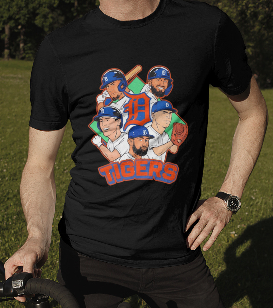 Caricature Tiger Players 2026 Detroit Baseball Big 5 T-Shirt