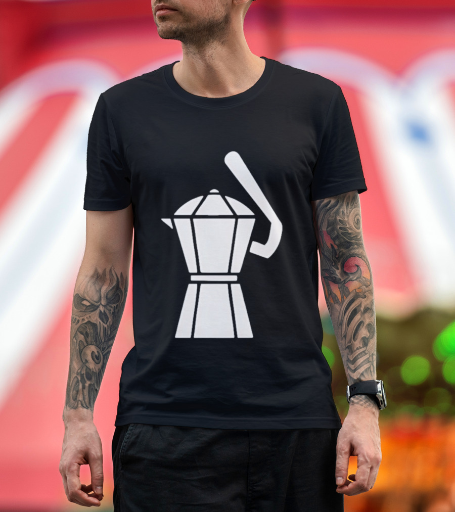 Espresso Baseball Coffee Filter Moka Pot Shape T-Shirt