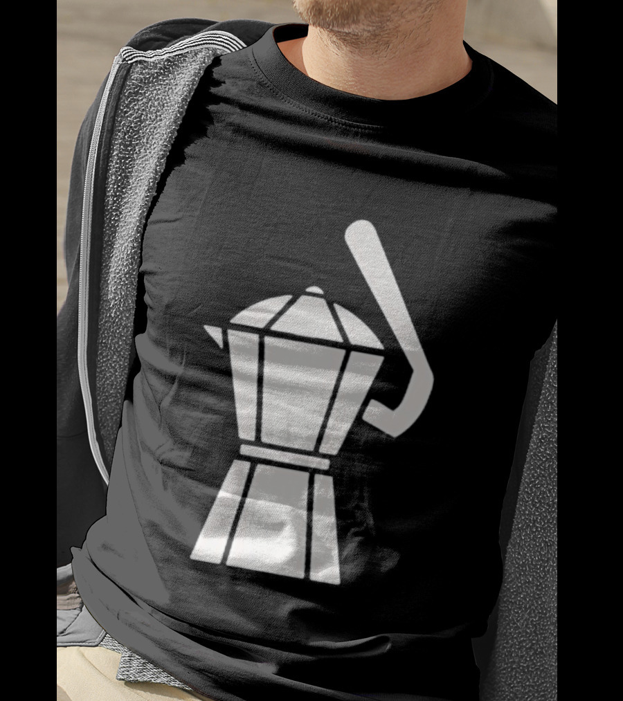 Espresso Baseball Coffee Filter Moka Pot Shape T-Shirt