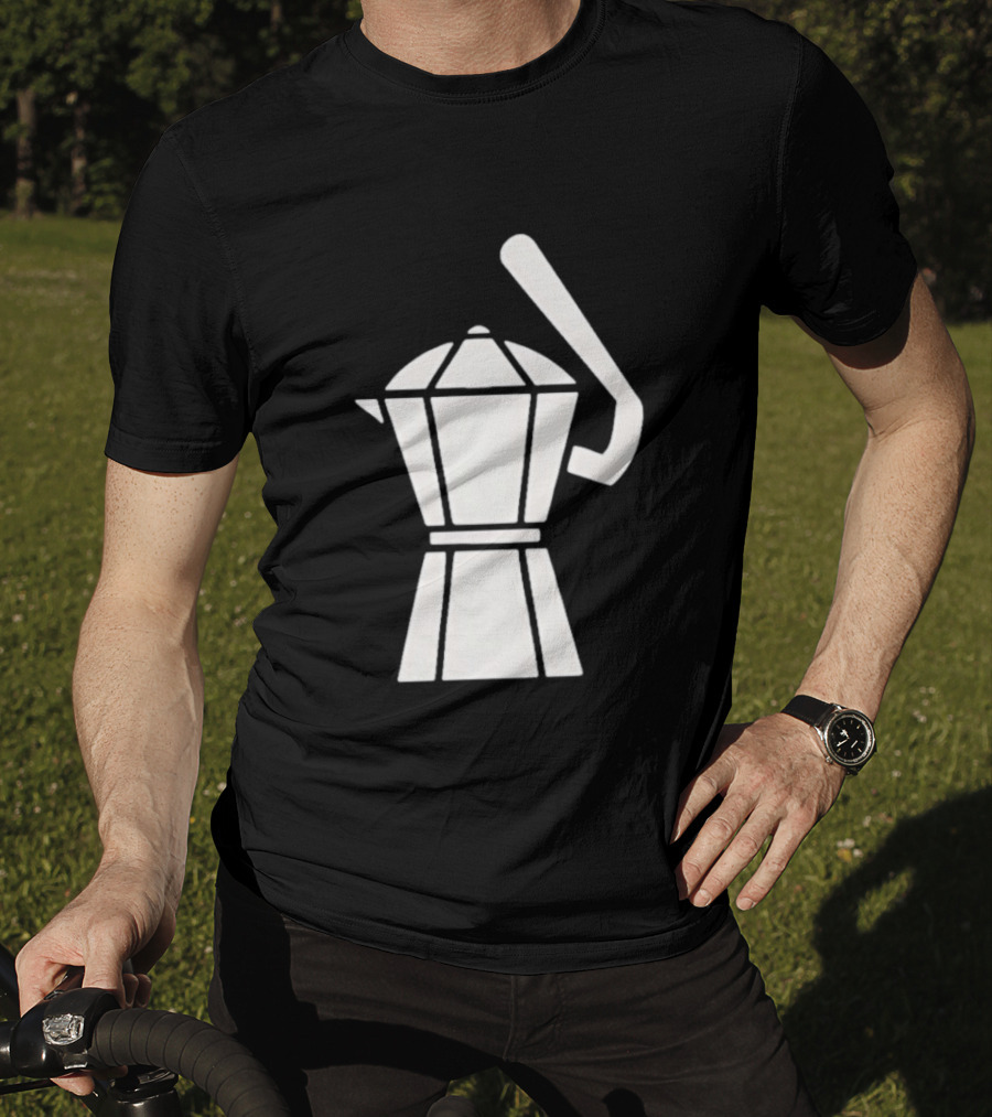 Espresso Baseball Coffee Filter Moka Pot Shape T-Shirt