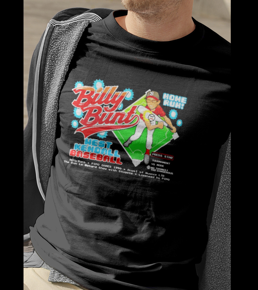 Billy Bunt West Kendall Baseball Home Run Power Star Player Action By Moorer T-Shirt