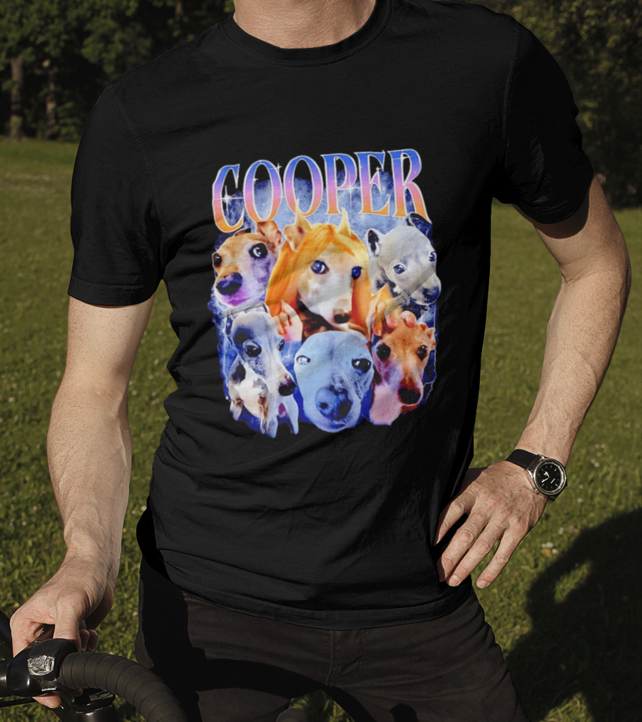 Cooper Dog Collage Colorful Lightning Effects T-Shirt
