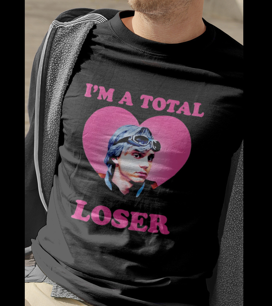 Evan Peters I'm A Total Loser Pink Heart Goggles T-Shirt