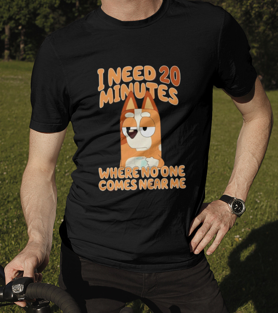 Bingo Heeler I Need 20 Minutes Where No One Comes Near Me T-Shirt