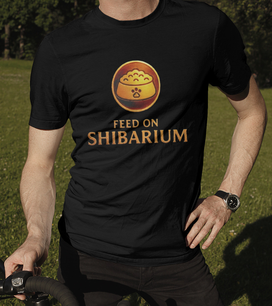 Feed On Shibarium Dog Bowl Paw Print T-Shirt