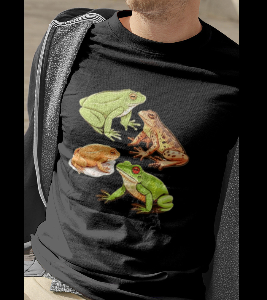 Four Spotted Frogs Vibrant Colors Variety T-Shirt