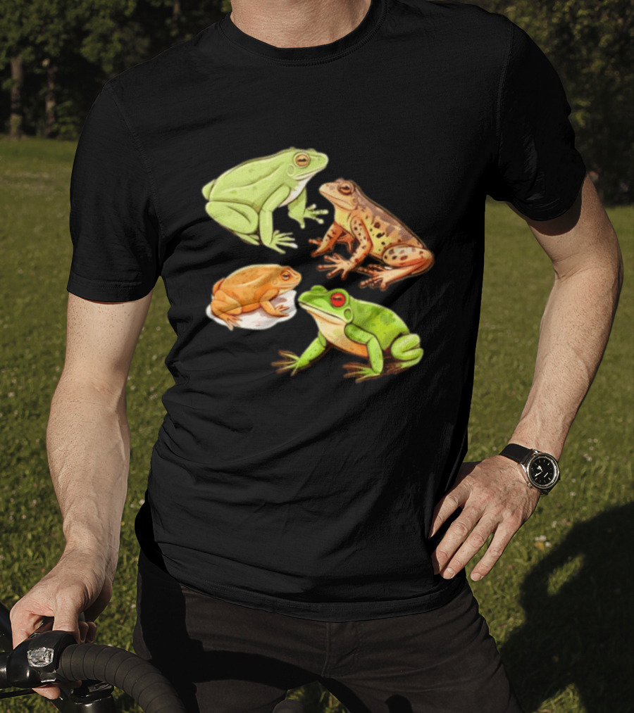 Four Spotted Frogs Vibrant Colors Variety T-Shirt