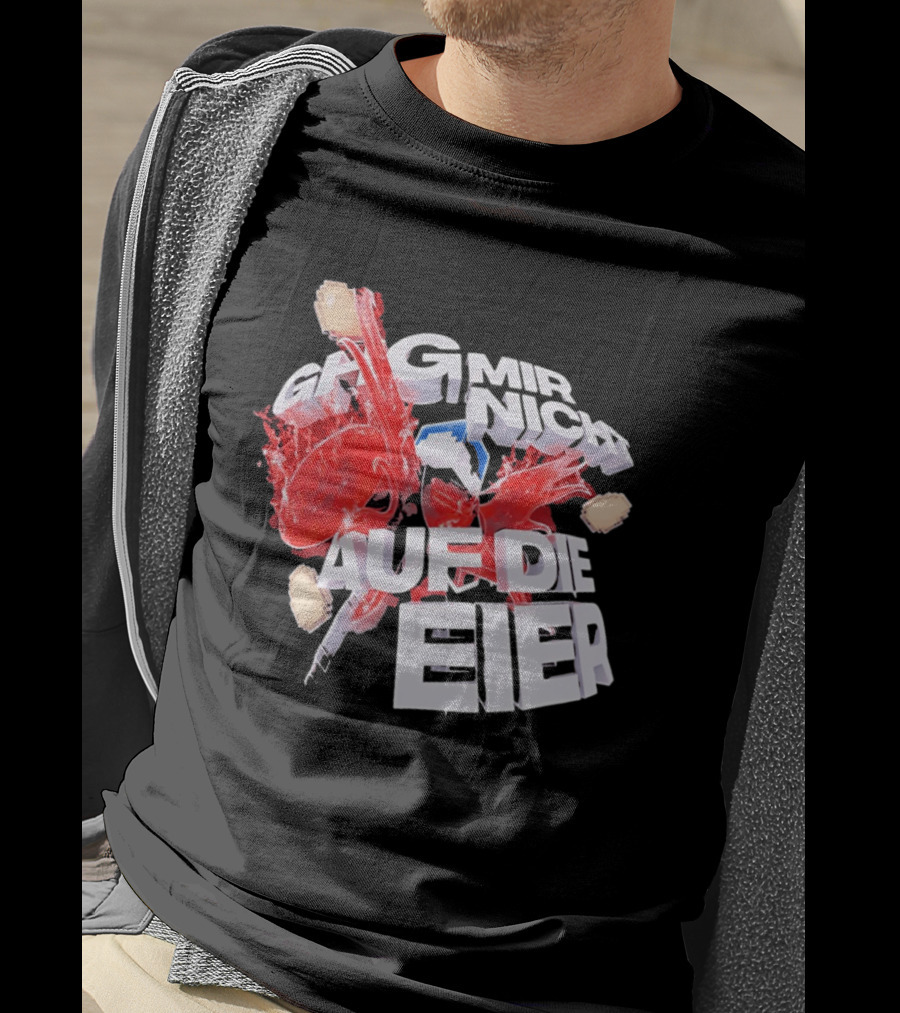 Geh Mir Nicht Mehr Auf Die Eier Spruch Mit Zerschlagenem Ei Und Roter Farbe T-Shirt