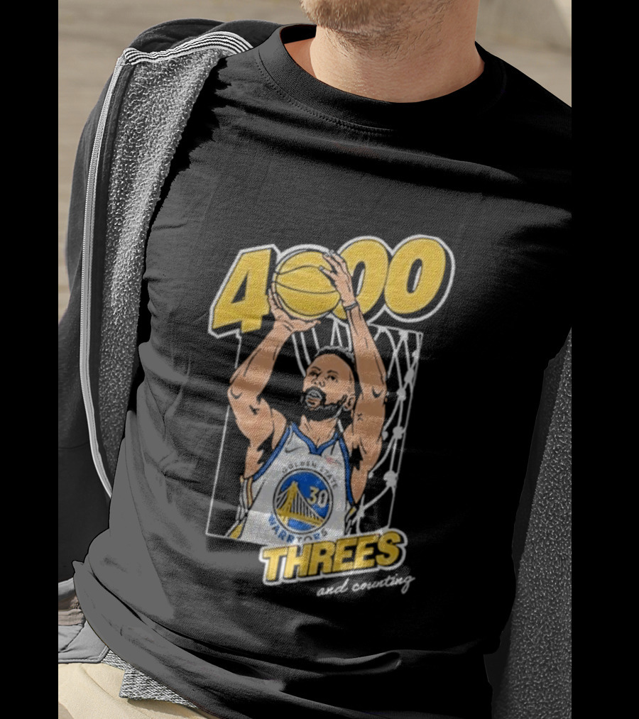 Golden State Warriors Steph Curry 4000 Threes And Counting T-Shirt