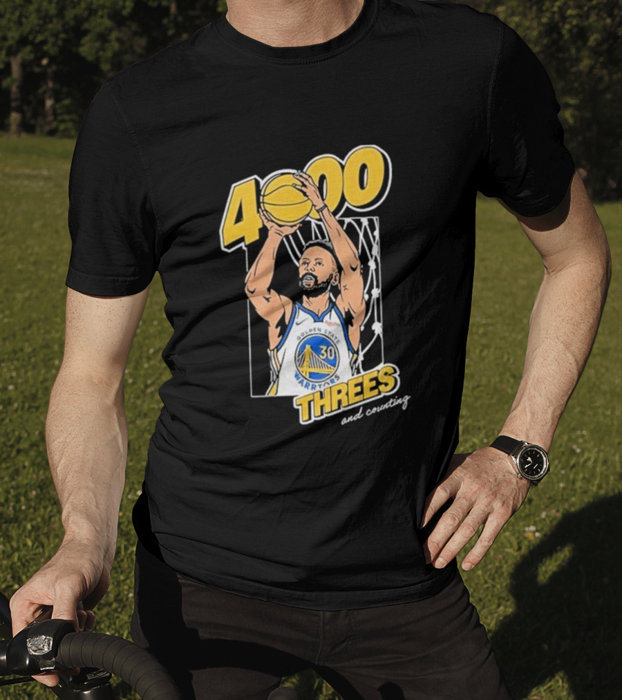 Golden State Warriors Steph Curry 4000 Threes And Counting T-Shirt