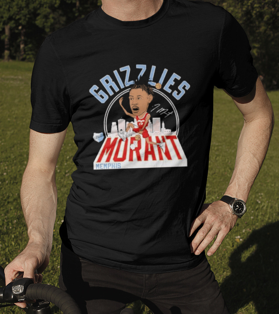 Grizzlies Morant Memphis Skyline Basketball Player T-Shirt