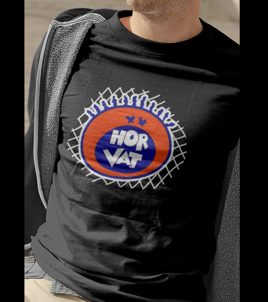 Hor Vat Orange Blue Circular Grid T-Shirt