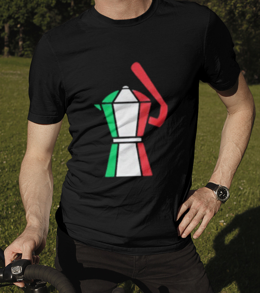 Italian Flag Moka Coffee Pot Icon Italy T-Shirt