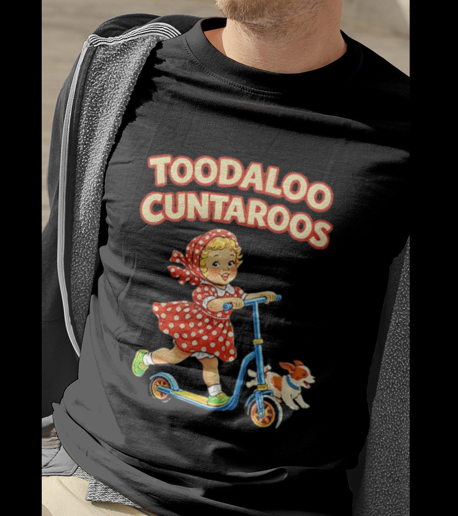 Toodaloo Cuntaroos Little Girl On Scooter With Dog T-Shirt