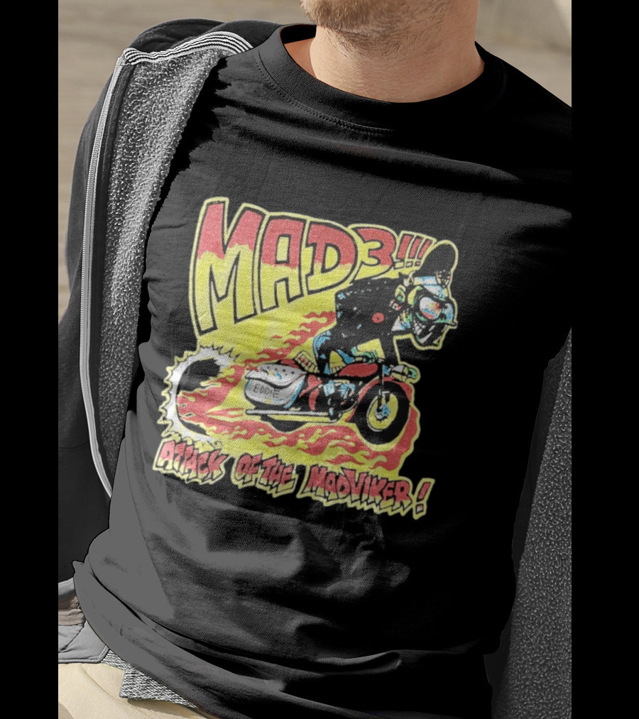 MAD 3 Attack Of The Mad Viker Eddie Biker Flame T-Shirt