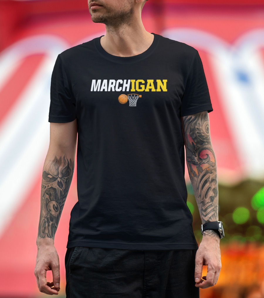 Marchigan Basketball Michigan Wolverines March Madness T-Shirt