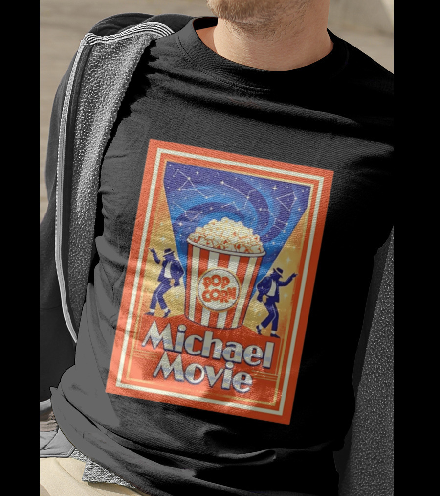 Michael Movie 2026 Popcorn Constellations Retro Dance Stars T-Shirt