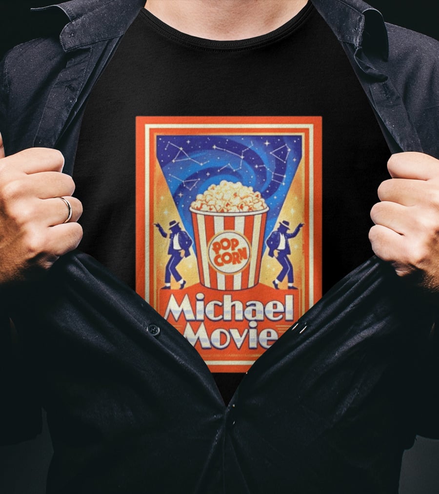 Michael Movie 2026 Popcorn Constellations Retro Dance Stars T-Shirt