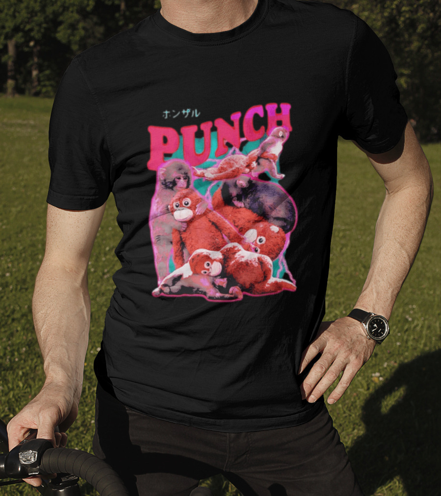 PUNCH Macaque Monkey Plush Collage T-Shirt