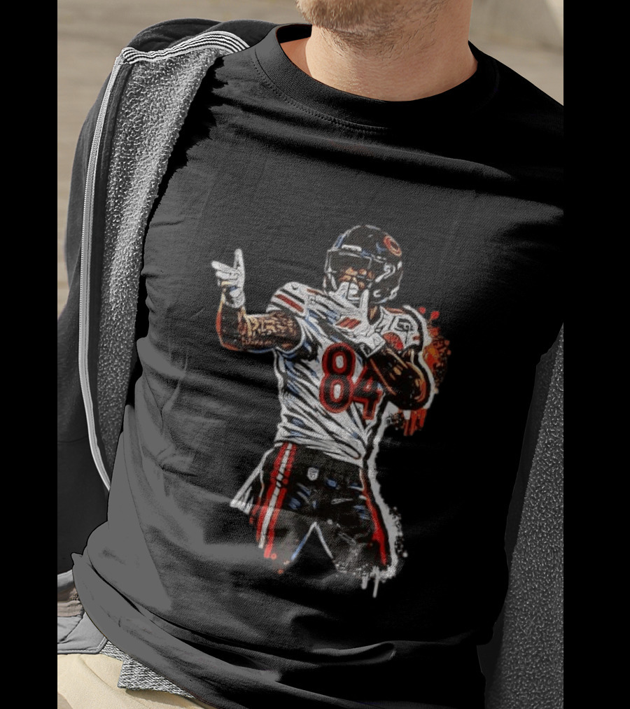 Number 84 Chicago Bears Football Player Action Pose T-Shirt