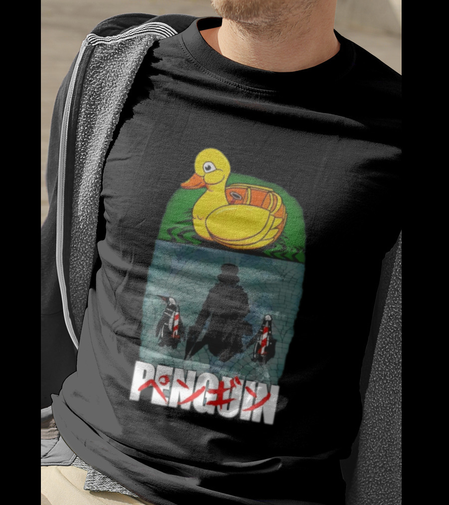 Penguin Oswald Cobblepot Walking Toward Duck Akira T-Shirt