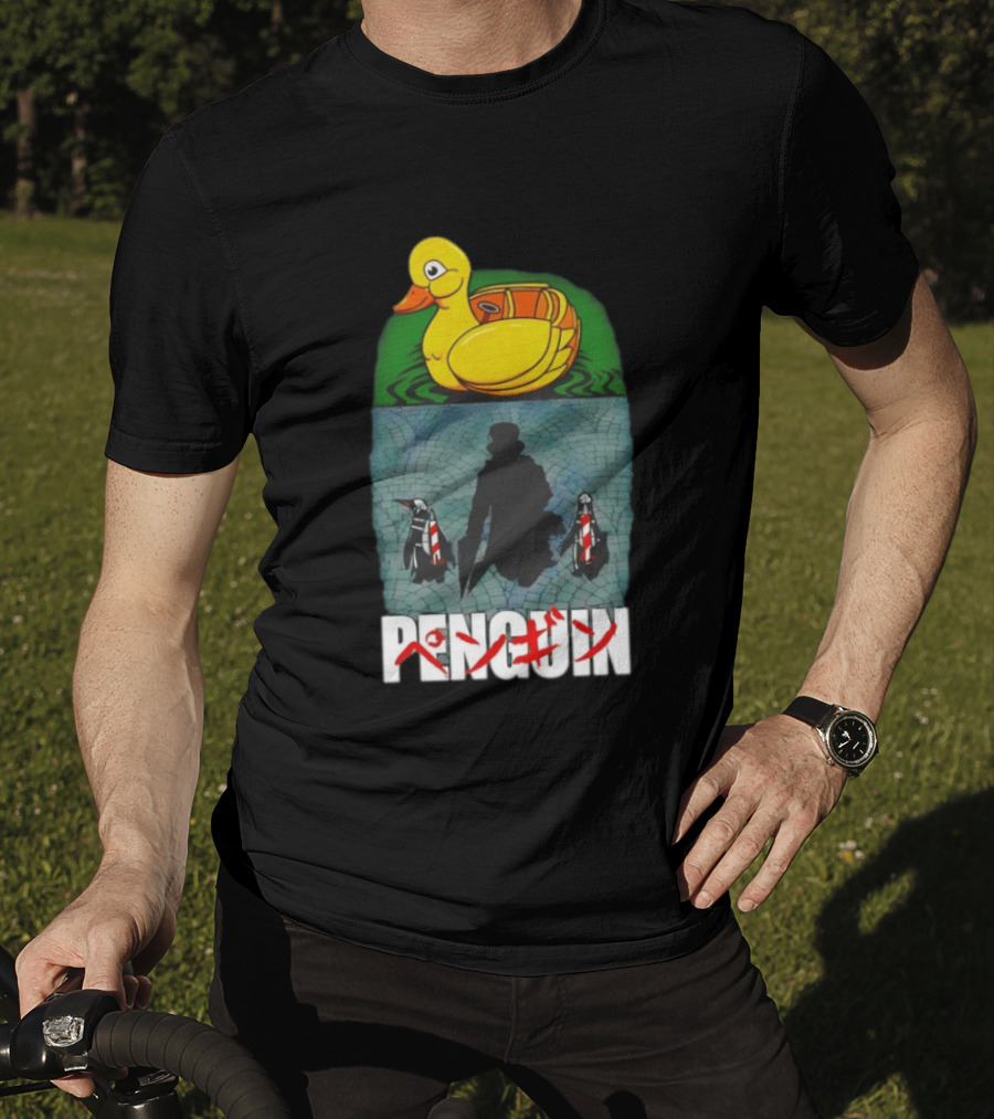 Penguin Oswald Cobblepot Walking Toward Duck Akira T-Shirt