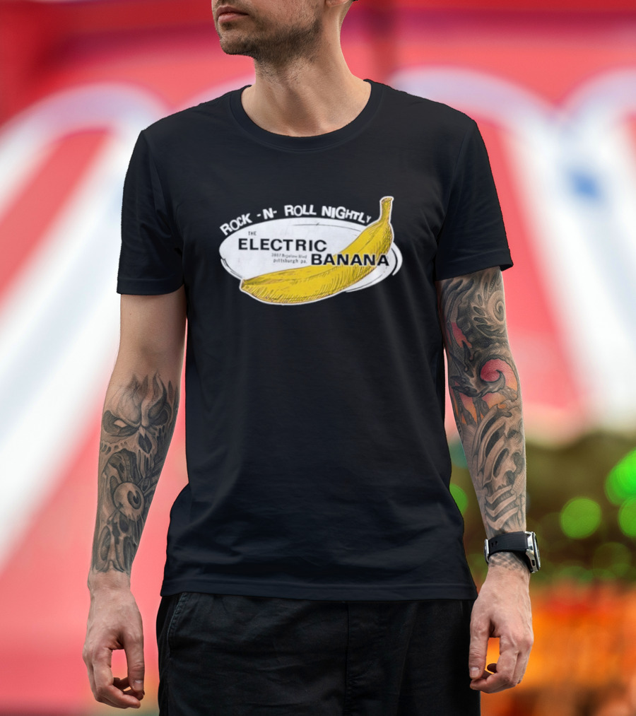 Rock N Roll Nightly Electric Banana Pittsburgh PA Vintage Retro Music Venue T-Shirt