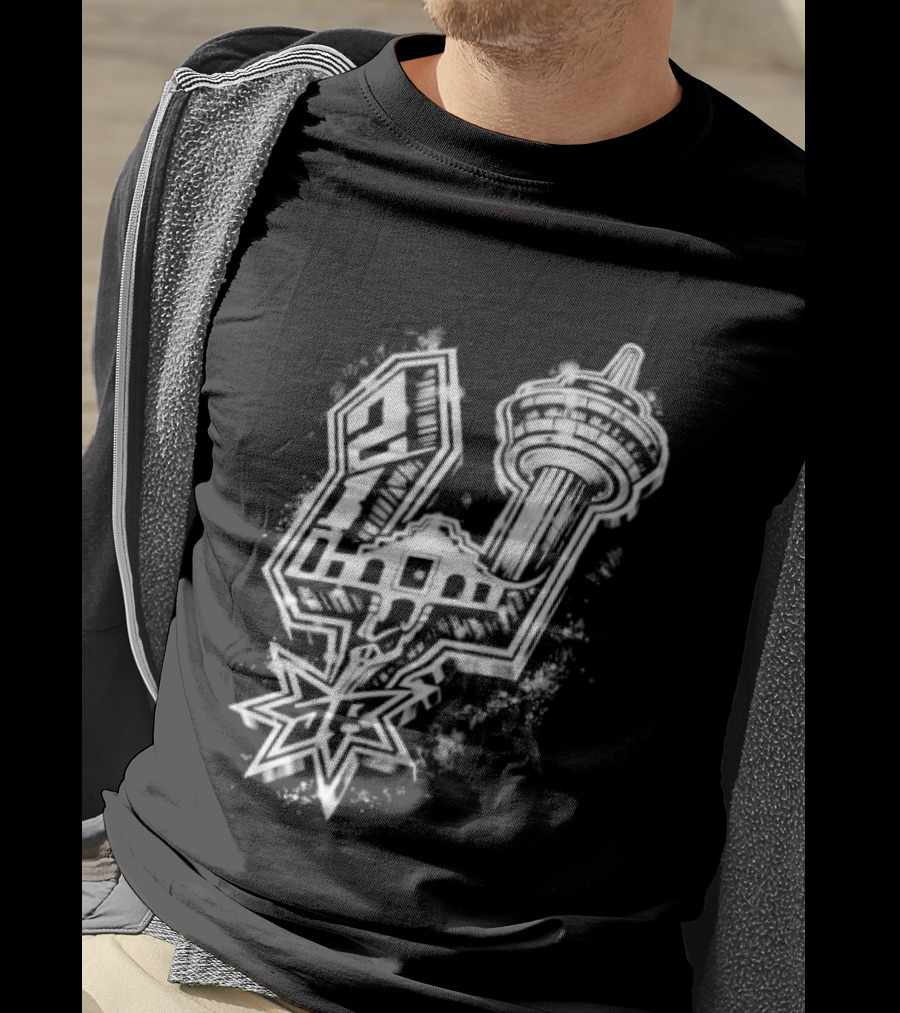 San Antonio Alamo Tower Spurs Star T-Shirt