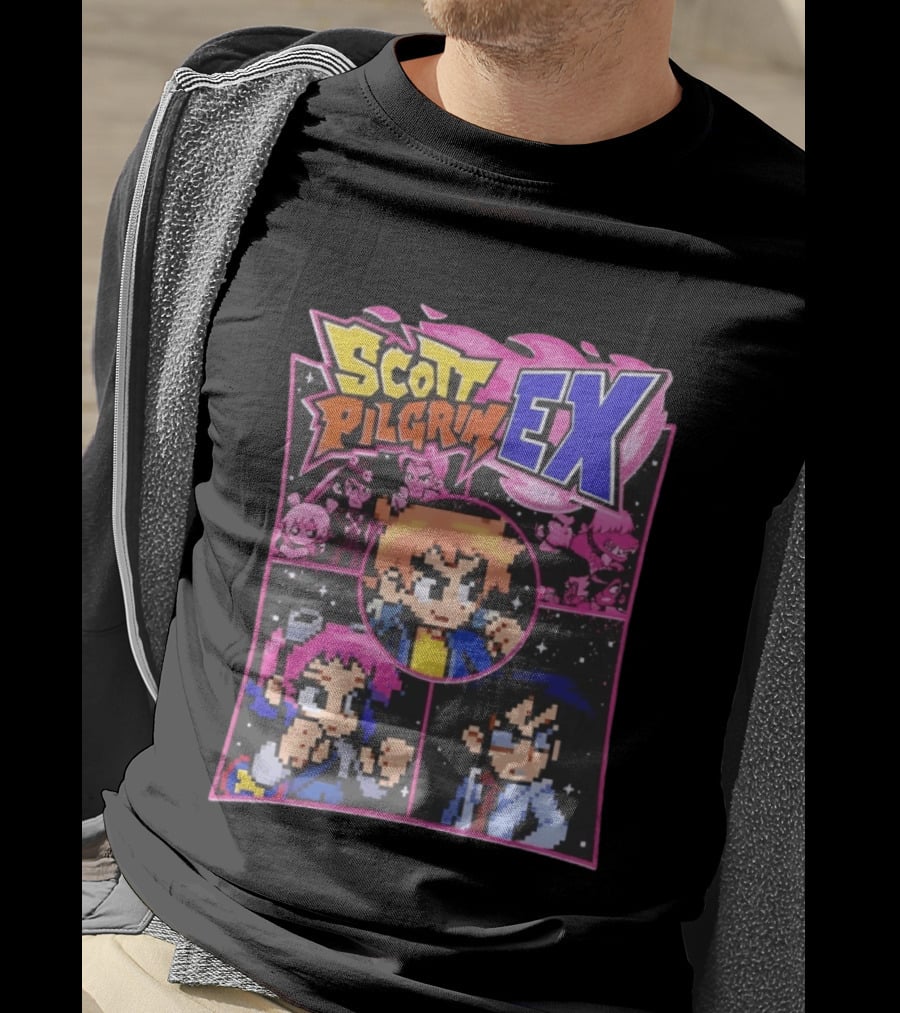 Scott Pilgrim EX Pixel Art Character Grid T-Shirt