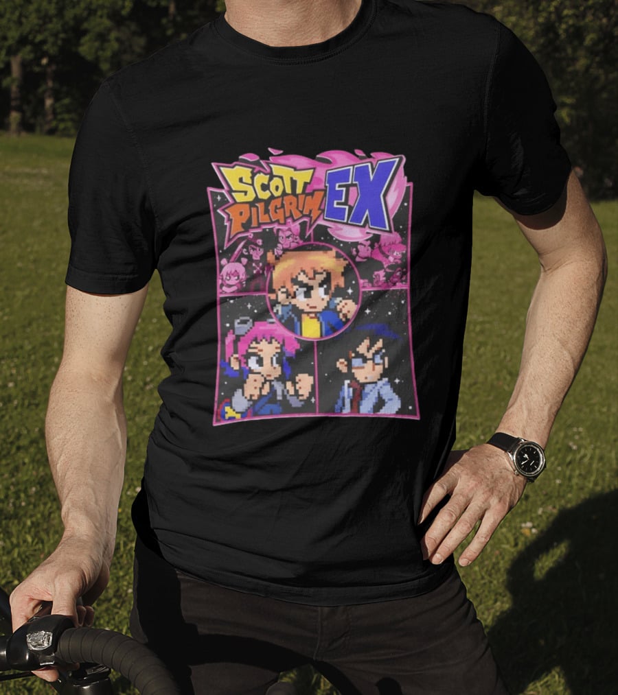 Scott Pilgrim EX Pixel Art Character Grid T-Shirt