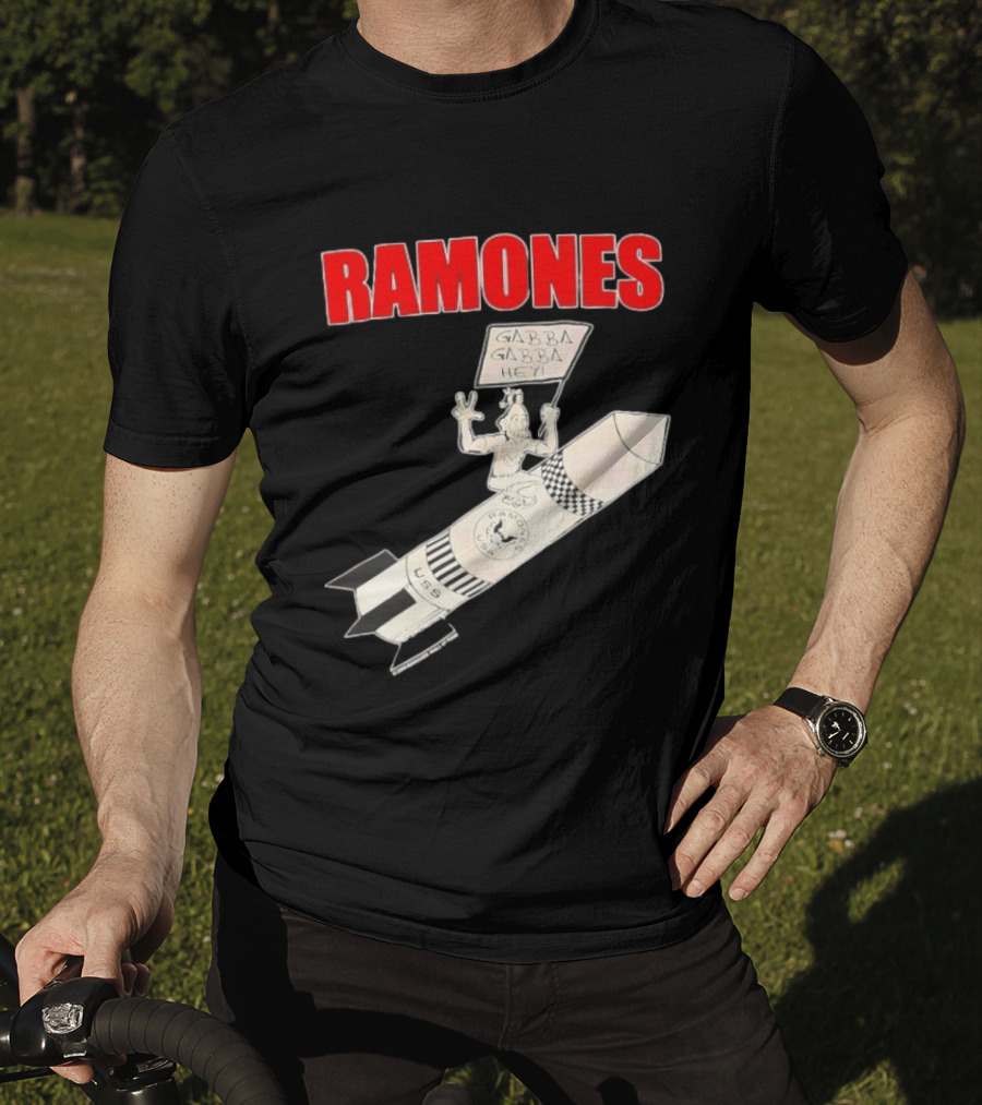 Ramones Gabba Gabba Hey USS Rocket Cartoon T-Shirt