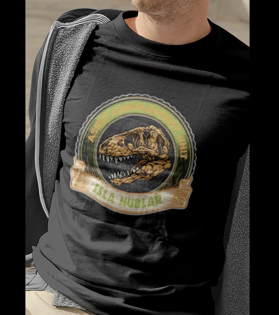 Asset Containment Unit Isla Nublar Skull Head Jura Park T-Shirt