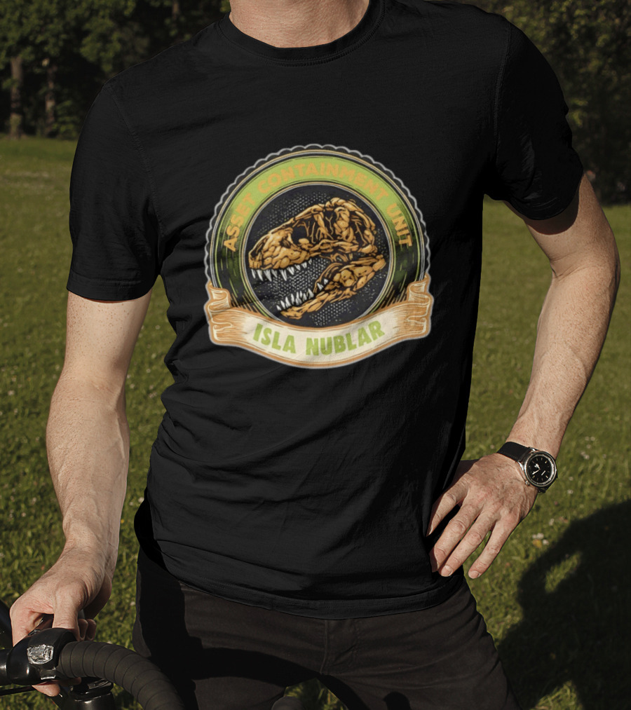 Asset Containment Unit Isla Nublar Skull Head Jura Park T-Shirt